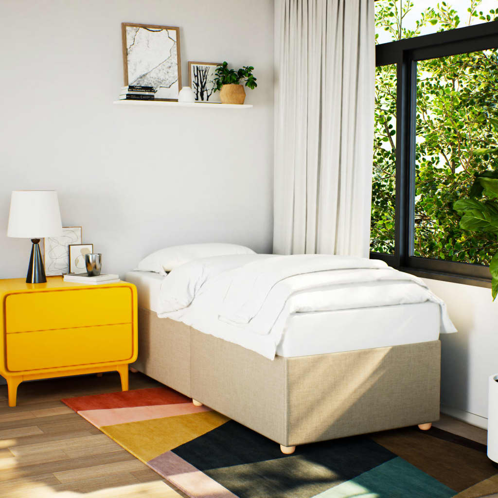 JUNG Vida Bettgestell ohne Matratze Creme 90x200 cm Stoff