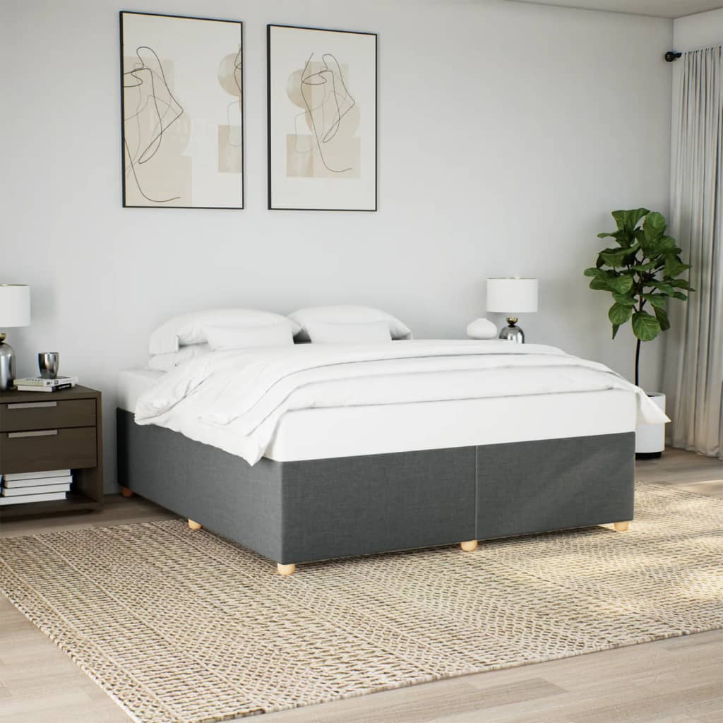 JUNG Vida Bettgestell ohne Matratze Dunkelgrau 200x200 cm Stoff