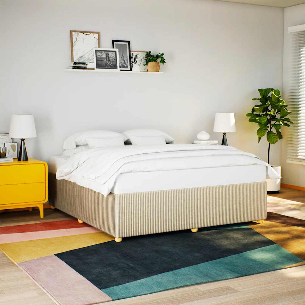 JUNG Vida Bettgestell ohne Matratze Creme 200x200 cm Stoff