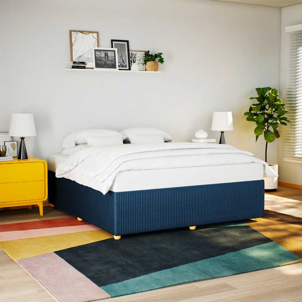 JUNG Vida Bettgestell ohne Matratze Blau 200x200 cm Stoff
