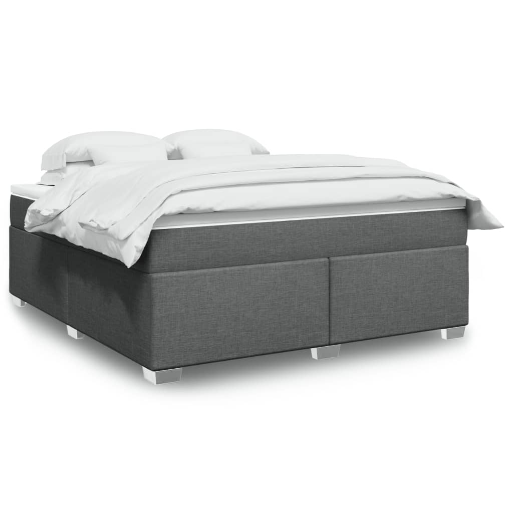 JUNG Vida Boxspringbett mit Matratze Dunkelgrau 180x200 cm Stoff