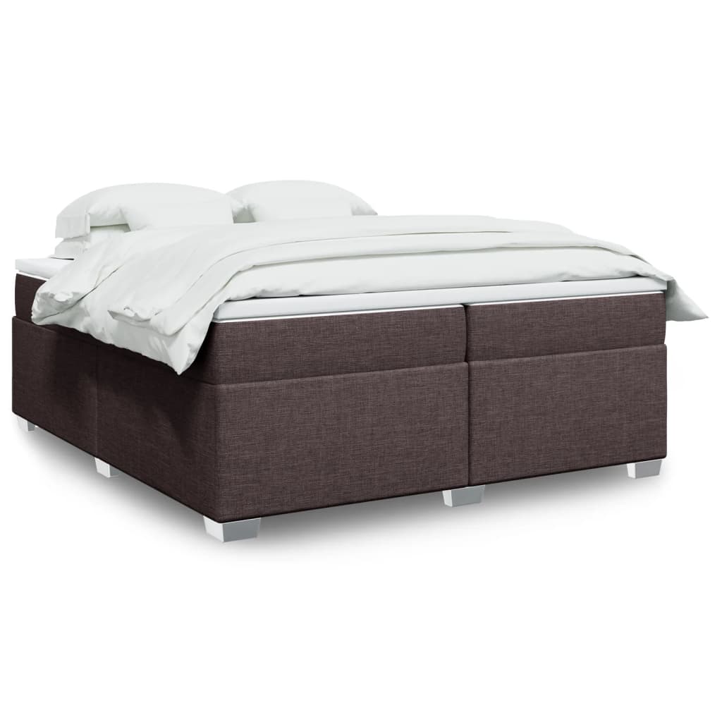JUNG Vida Boxspringbett mit Matratze Dunkelbraun 200x200 cm Stoff