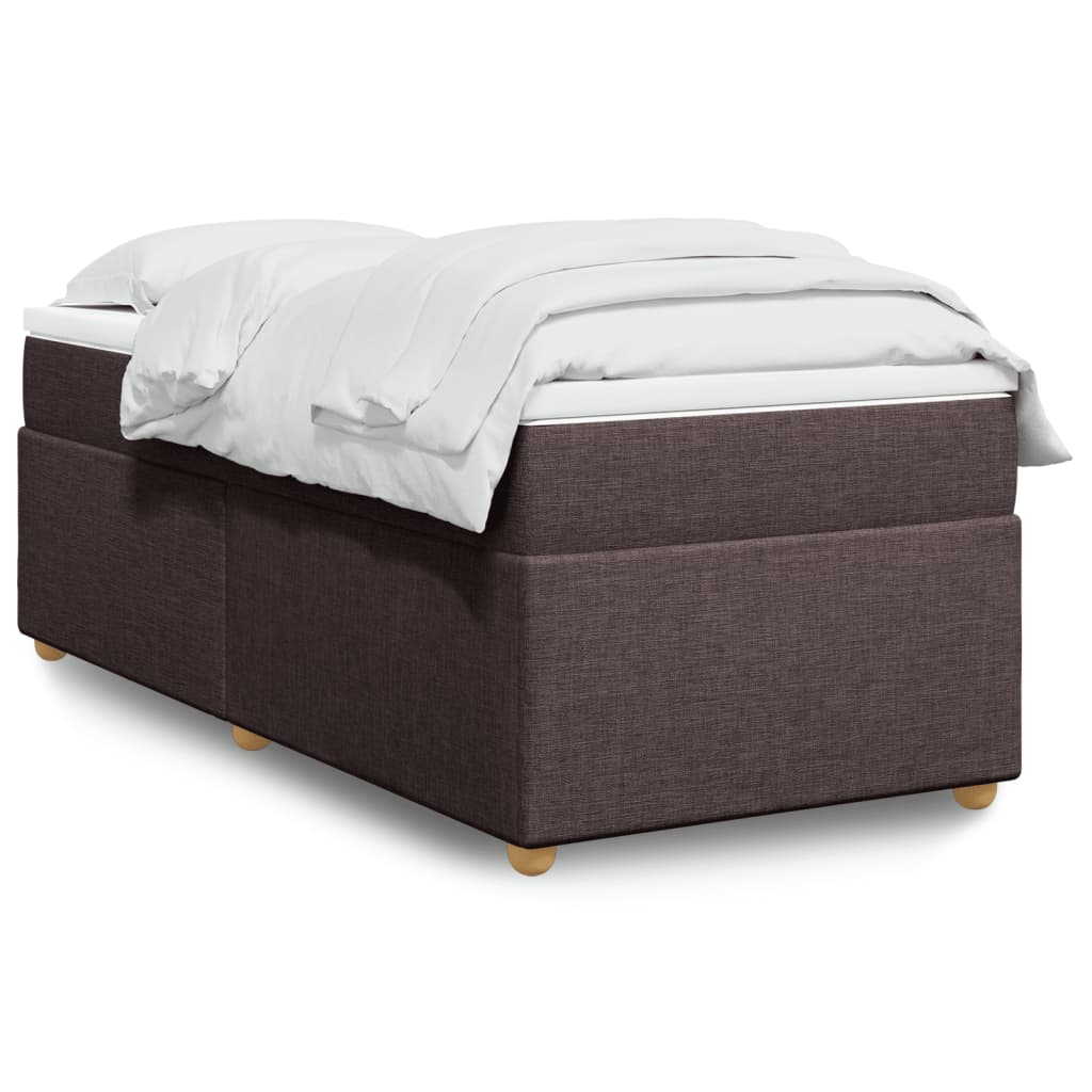JUNG Vida Boxspringbett mit Matratze Dunkelbraun 90x200 cm Stoff