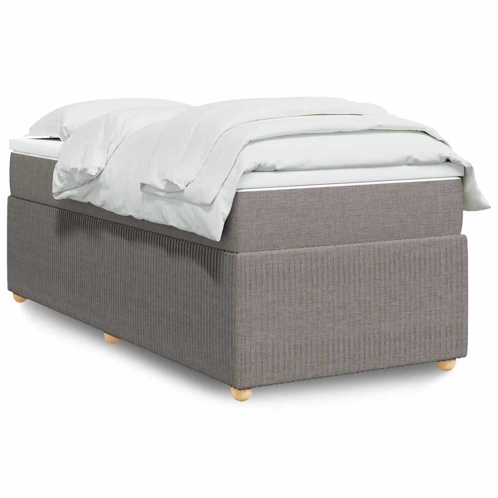 JUNG Vida Boxspringbett mit Matratze Taupe 80x200 cm Stoff