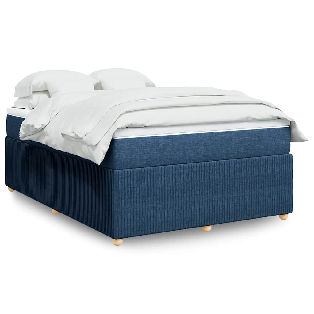 JUNG Vida Boxspringbett mit Matratze Blau 140x200 cm Stoff