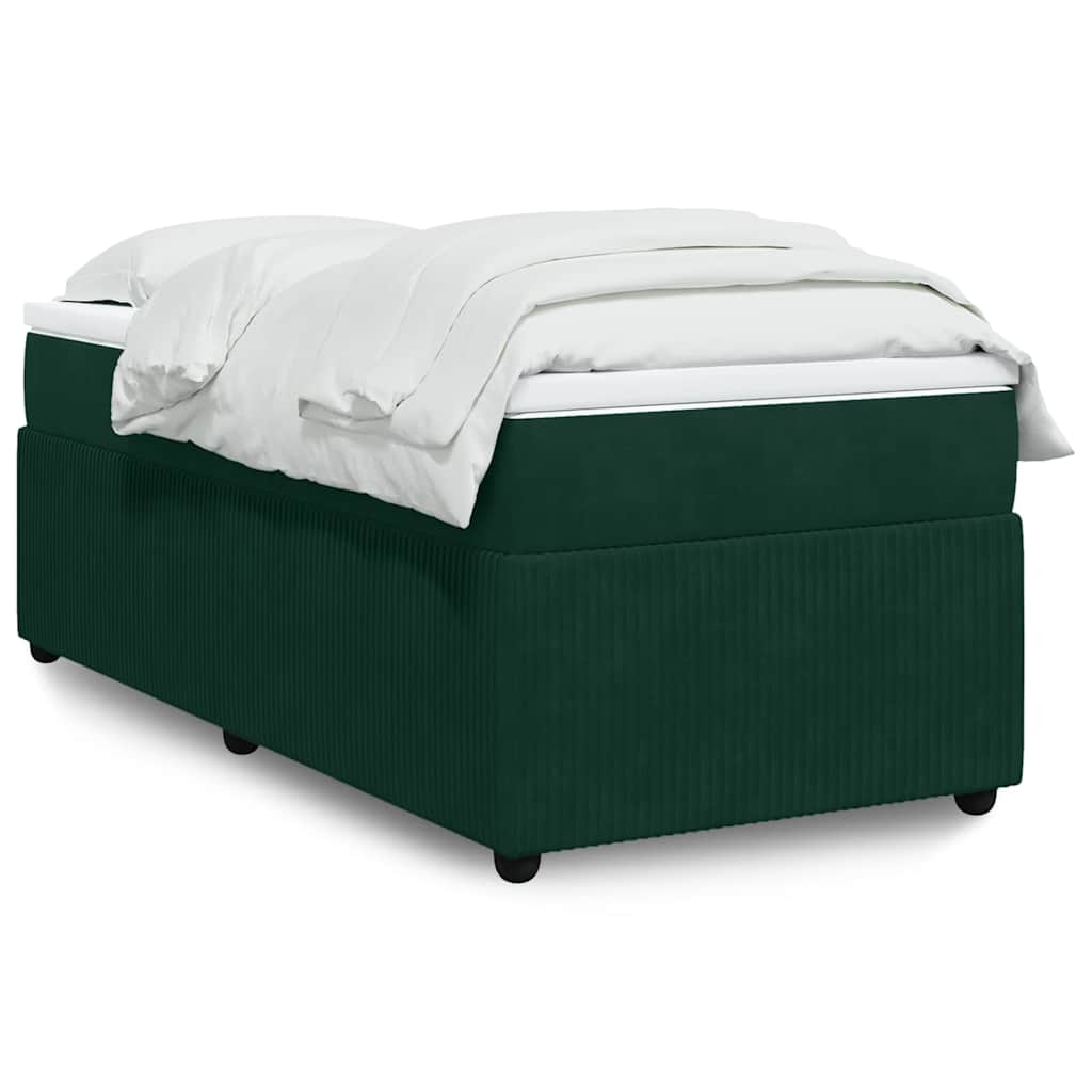 JUNG Vida Boxspringbett mit Matratze Dunkelgrün 90x200 cm Samt