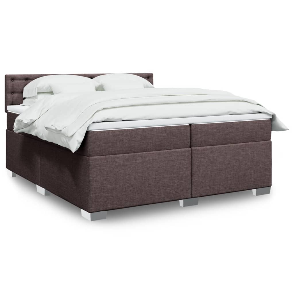 JUNG Vida Boxspringbett mit Matratze Dunkelbraun 200x200 cm Stoff