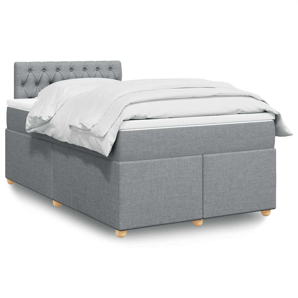 JUNG Vida Boxspringbett mit Matratze Hellgrau 120x190 cm Stoff