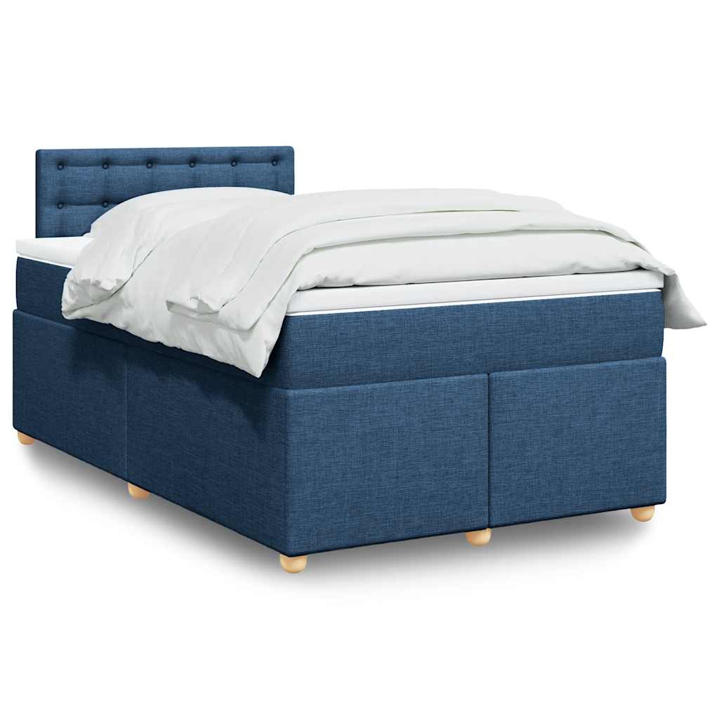 JUNG Vida Boxspringbett mit Matratze Blau 120x190 cm Stoff
