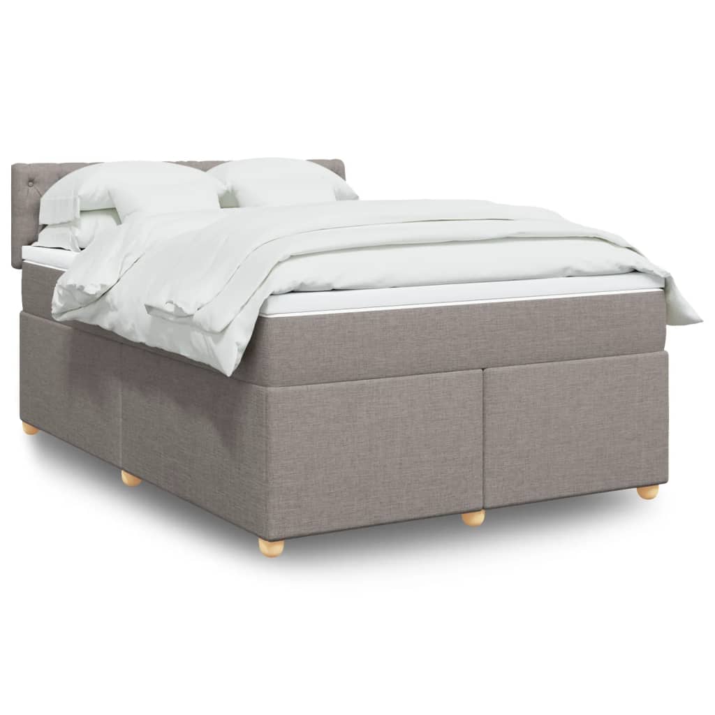 JUNG Vida Boxspringbett mit Matratze Taupe 140x200 cm Stoff