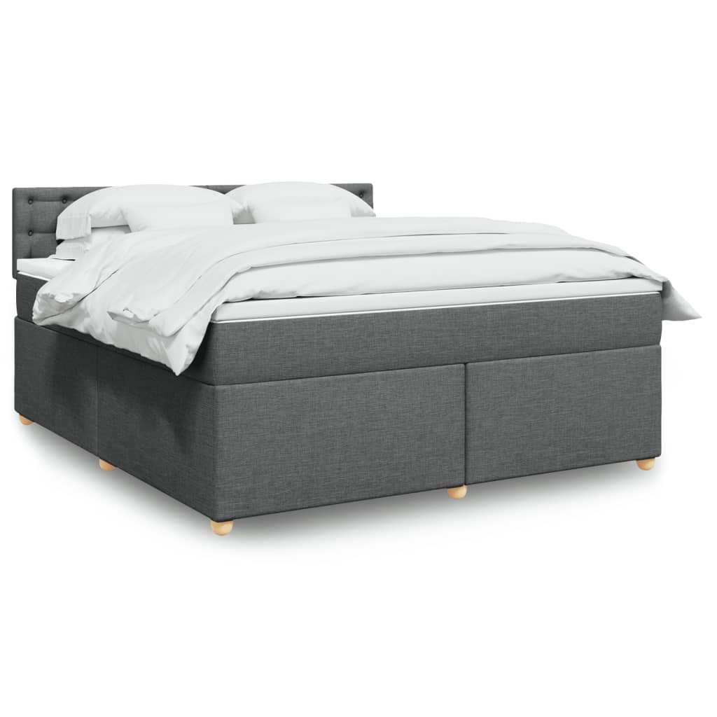 JUNG Vida Boxspringbett mit Matratze Dunkelgrau 180x200 cm Stoff