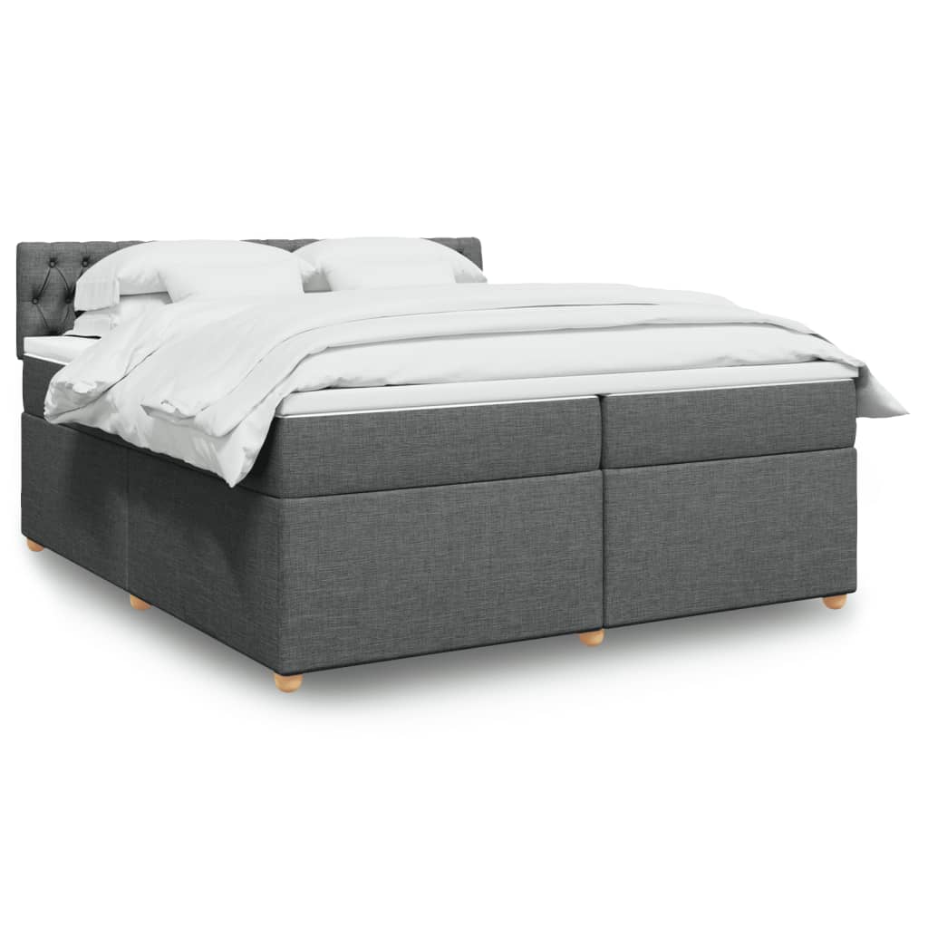JUNG Vida Boxspringbett mit Matratze Dunkelgrau 200x200 cm Stoff