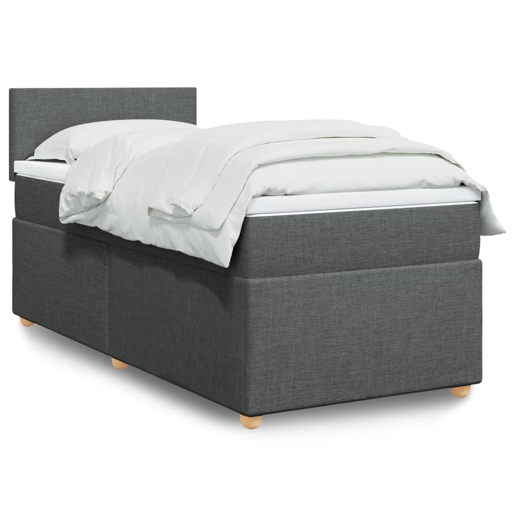 JUNG Vida Boxspringbett mit Matratze Dunkelgrau Stoff