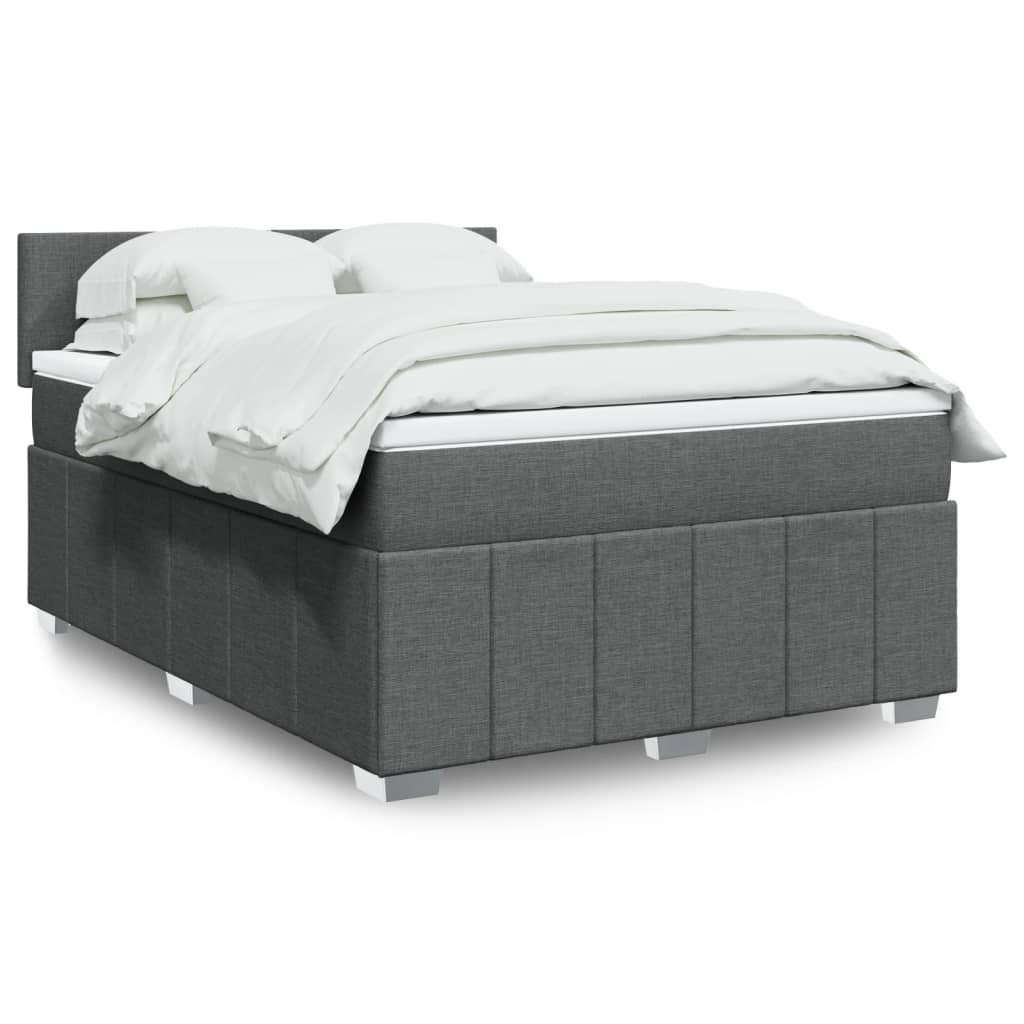JUNG Vida Boxspringbett mit Matratze Dunkelgrau 160x200 cm Stoff