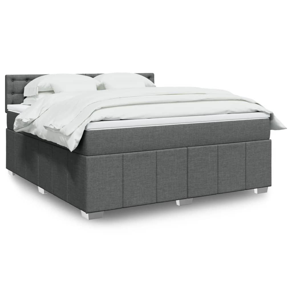 JUNG Vida Boxspringbett mit Matratze Dunkelgrau 180x200 cm Stoff