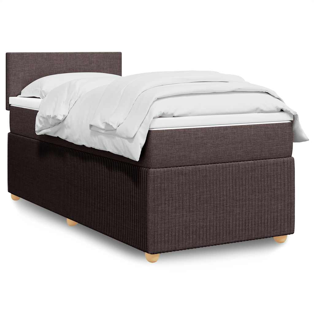 JUNG Vida Boxspringbett mit Matratze Dunkelbraun 90x200 cm Stoff
