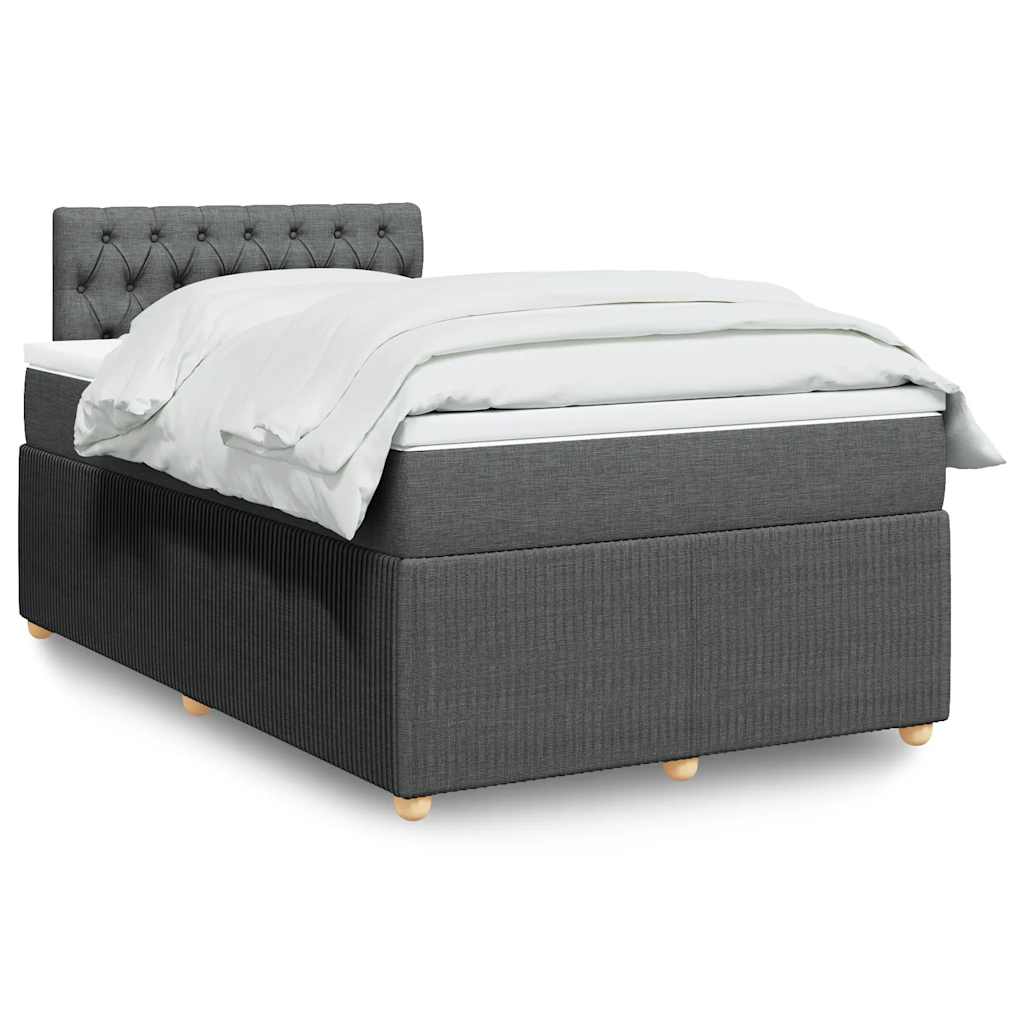 JUNG Vida Boxspringbett mit Matratze Dunkelgrau 120x190 cm Stoff