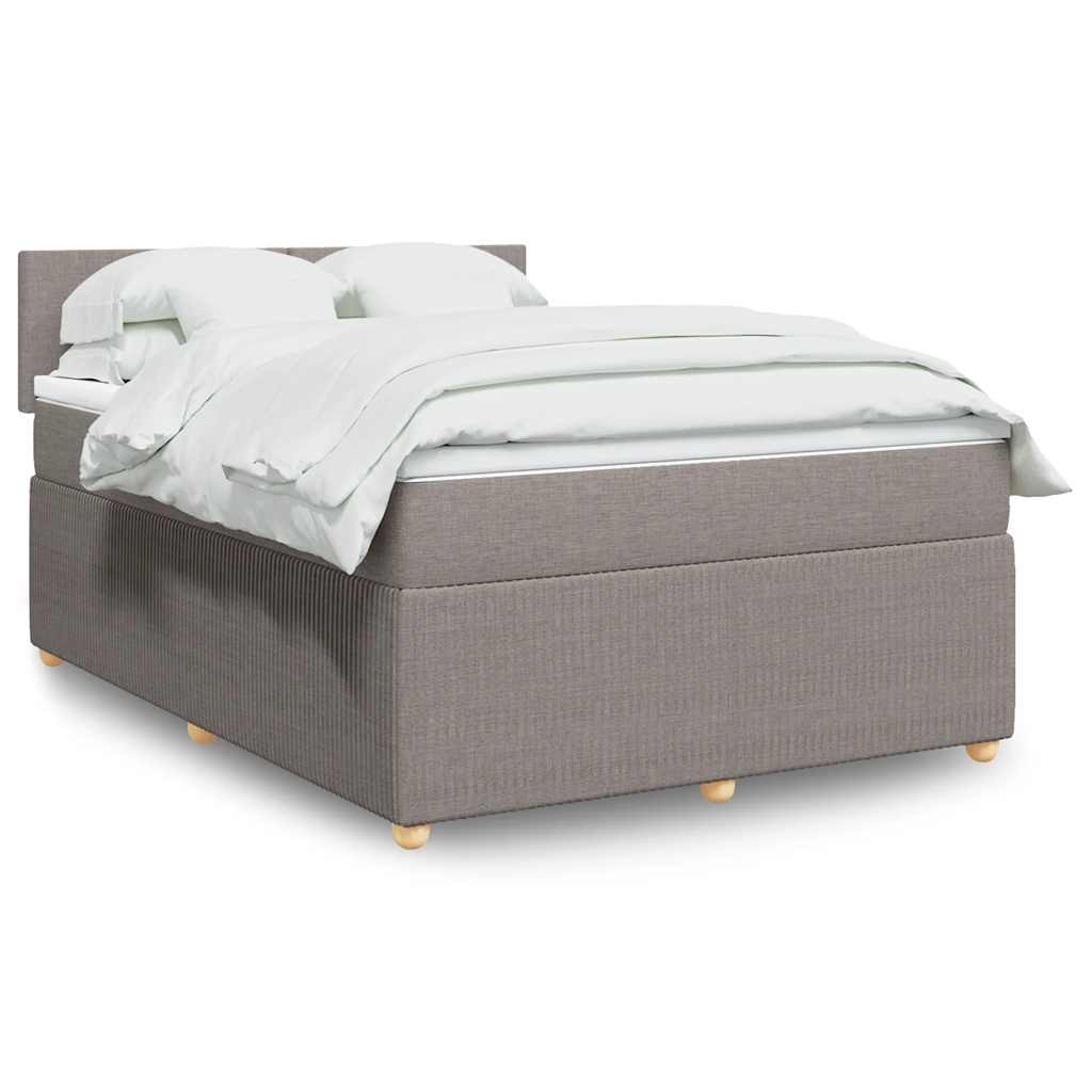 JUNG Vida Boxspringbett mit Matratze Taupe 160x200 cm Stoff