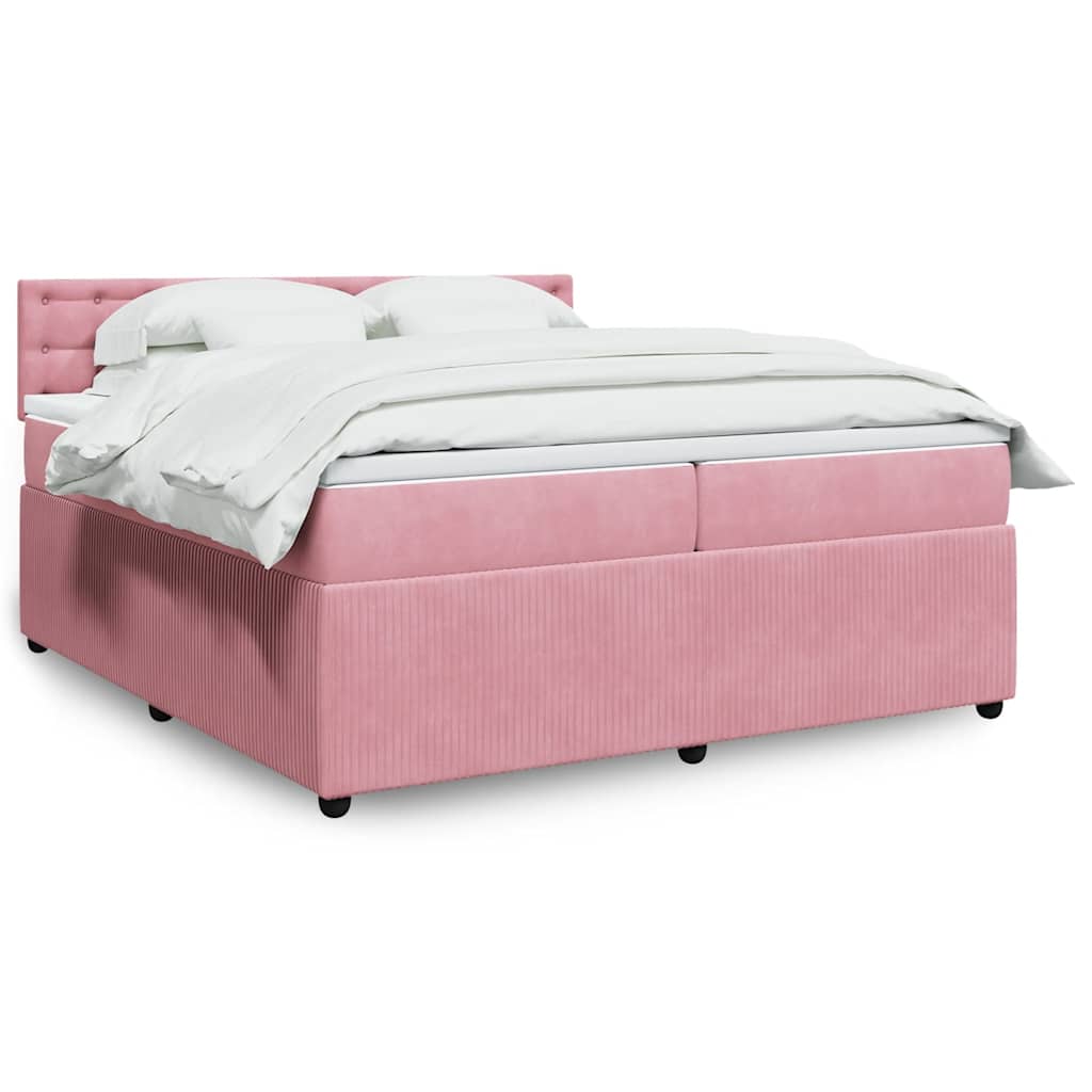 JUNG Vida Boxspringbett mit Matratze Rosa 200x200 cm Samt