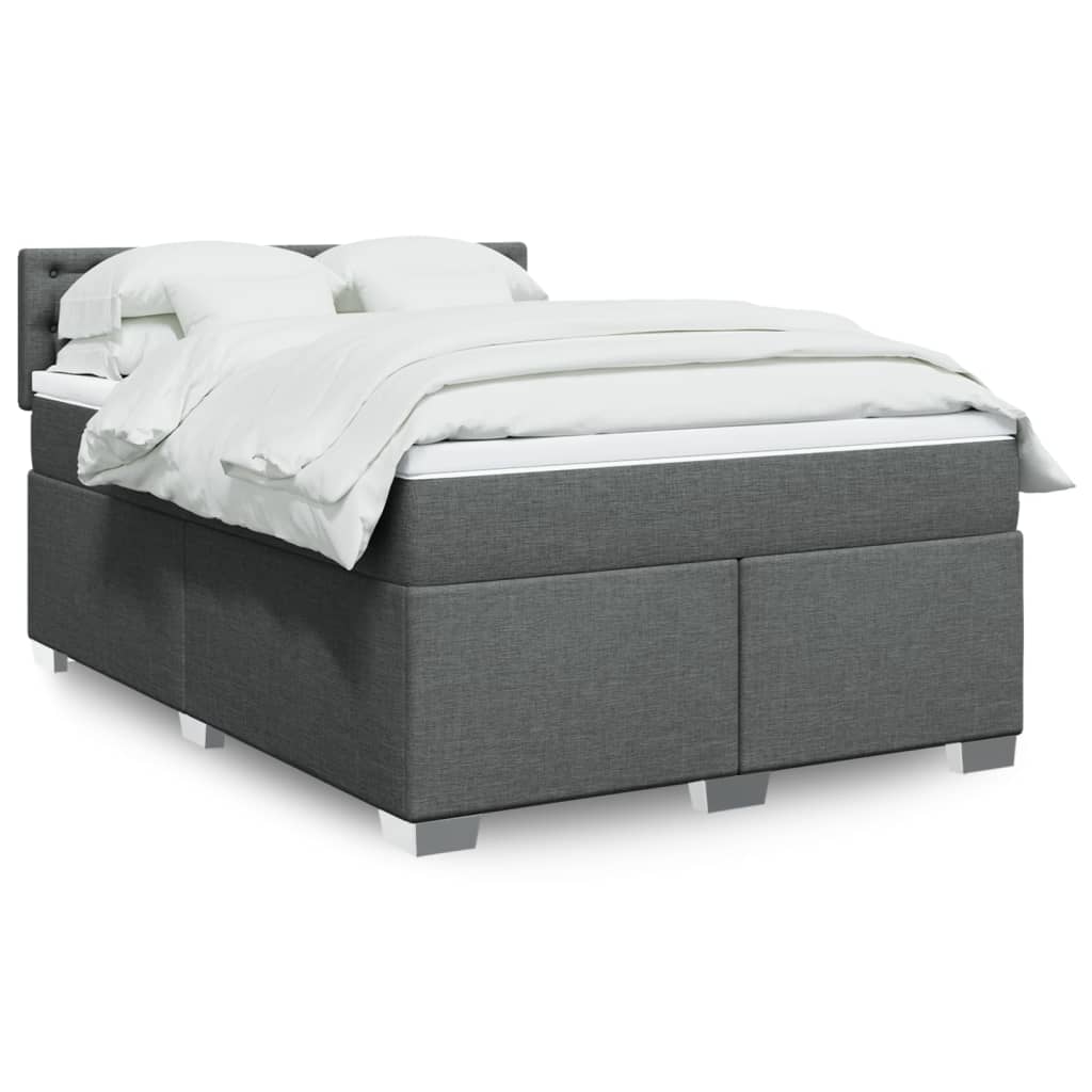 JUNG Vida Boxspringbett mit Matratze Dunkelgrau 160x200 cm Stoff