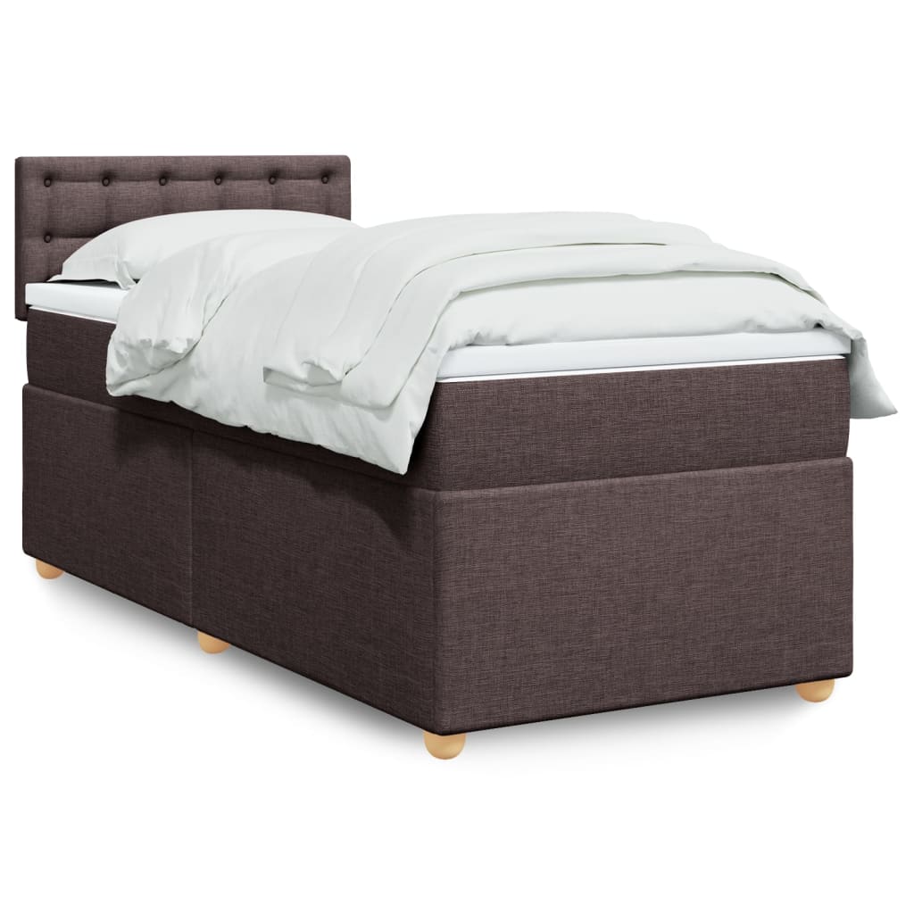 JUNG Vida Boxspringbett mit Matratze Dunkelbraun 80x200 cm Stoff