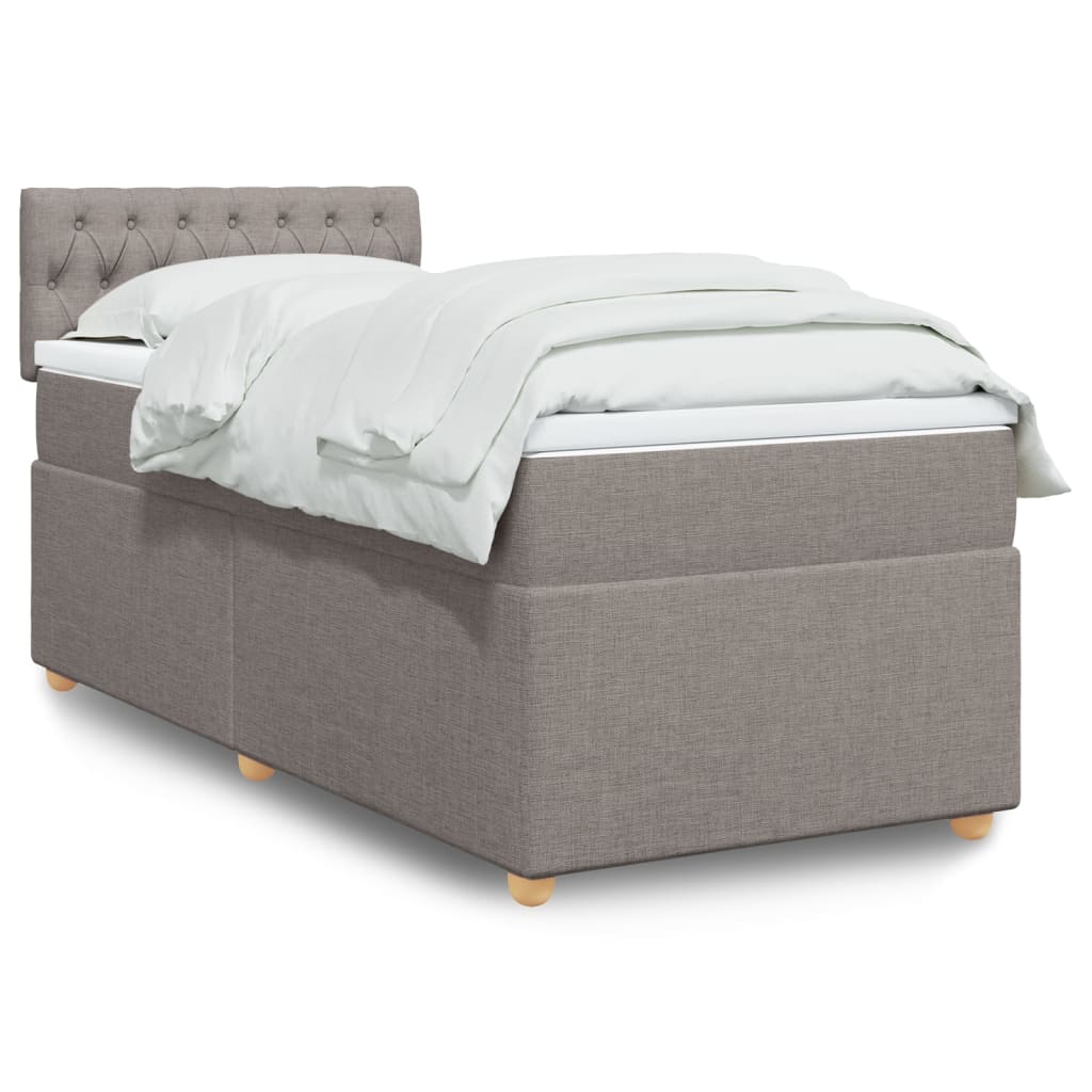 JUNG Vida Boxspringbett mit Matratze Taupe 90x190 cm Stoff