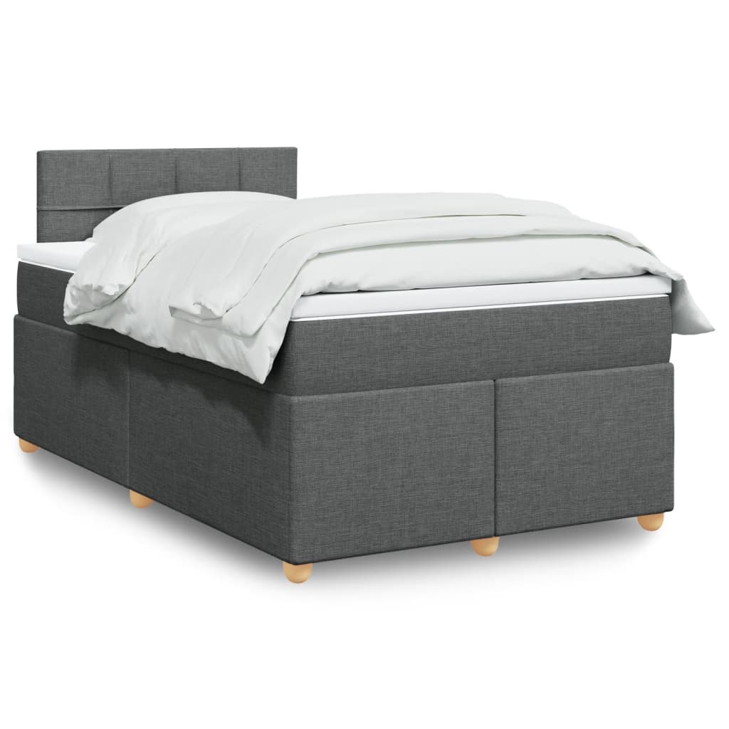 JUNG Vida Boxspringbett mit Matratze Dunkelgrau 120x200 cm Stoff
