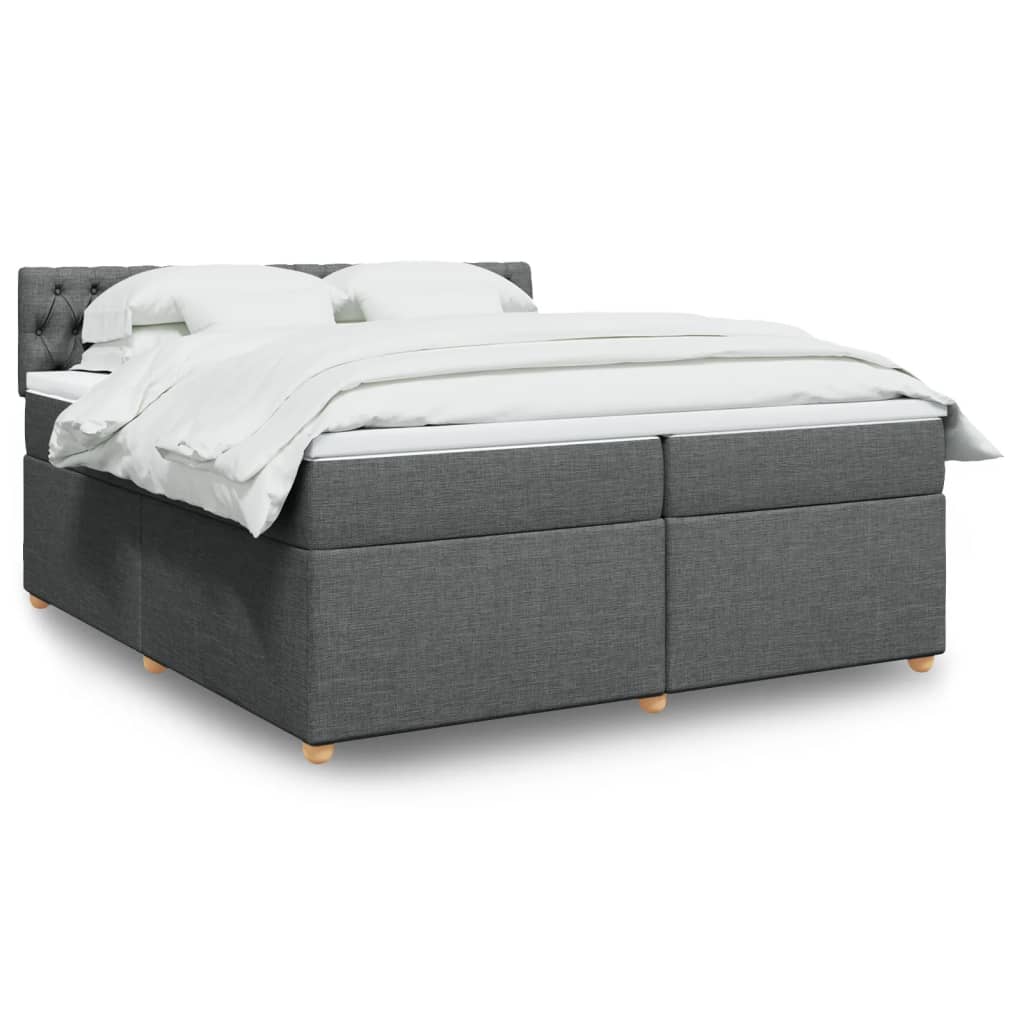 JUNG Vida Boxspringbett mit Matratze Dunkelgrau 200x200 cm Stoff