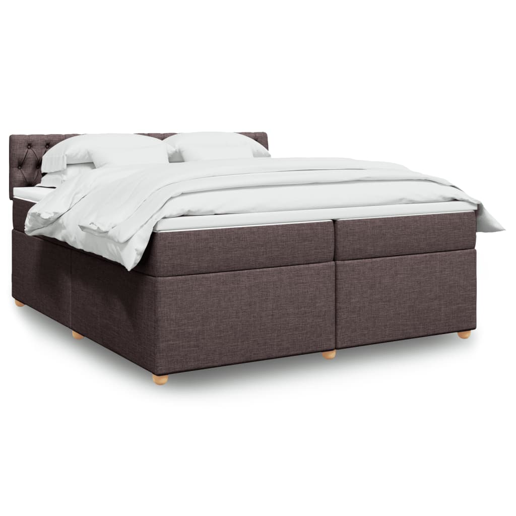 JUNG Vida Boxspringbett mit Matratze Dunkelbraun 200x200 cm Stoff
