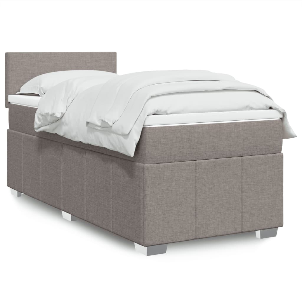 JUNG Vida Boxspringbett mit Matratze Taupe 80x200 cm Stoff