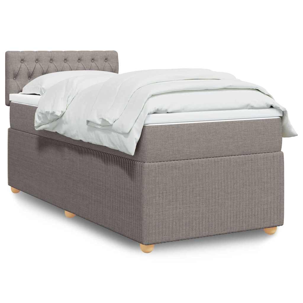 JUNG Vida Boxspringbett mit Matratze Taupe 90x200 cm Stoff