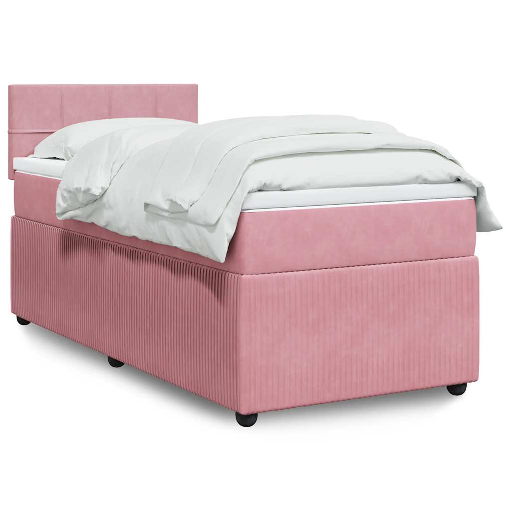JUNG Vida Boxspringbett mit Matratze Rosa 100x200 cm Samt