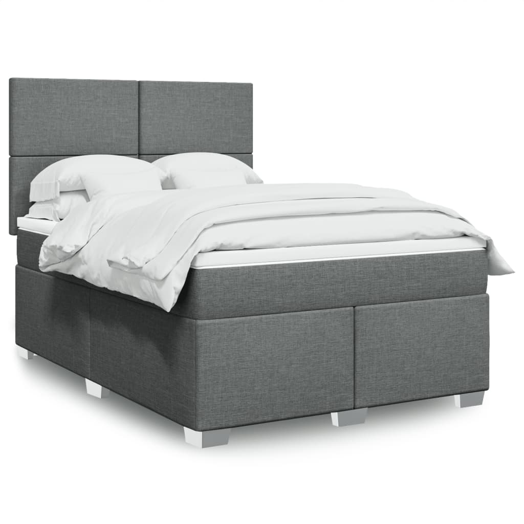 JUNG Vida Boxspringbett mit Matratze Dunkelgrau 140x190 cm Stoff