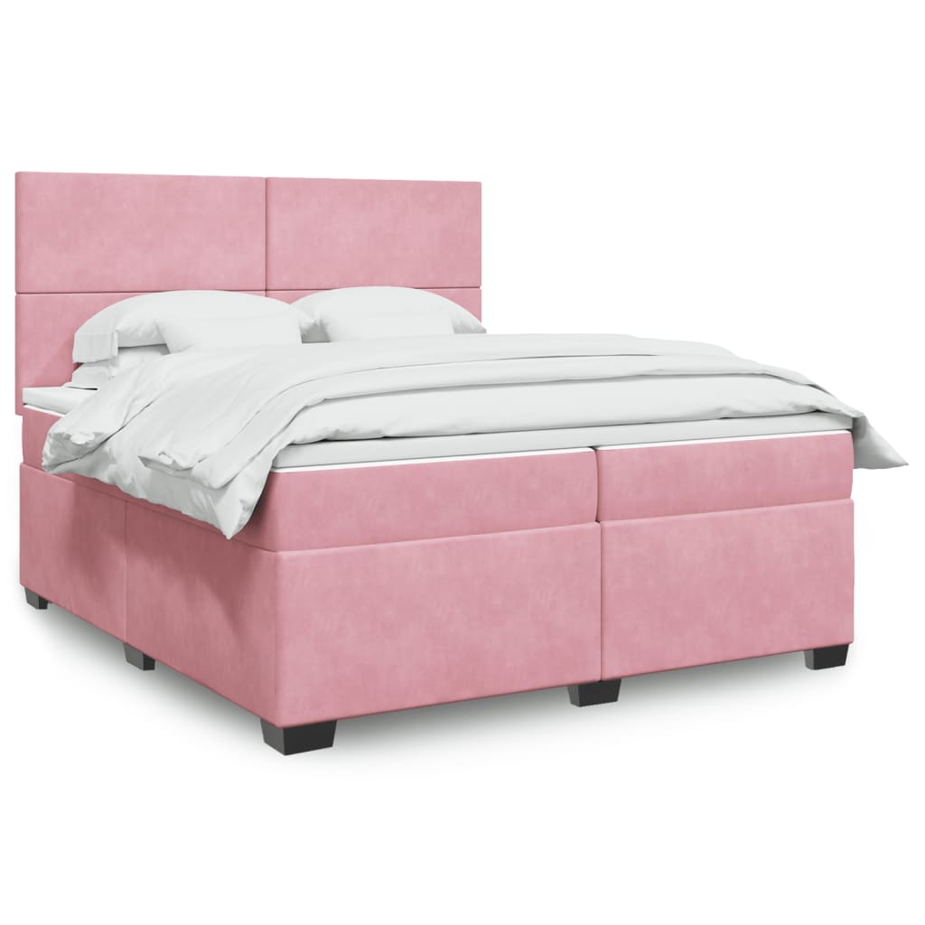 JUNG Vida Boxspringbett mit Matratze Rosa 200x200 cm Samt