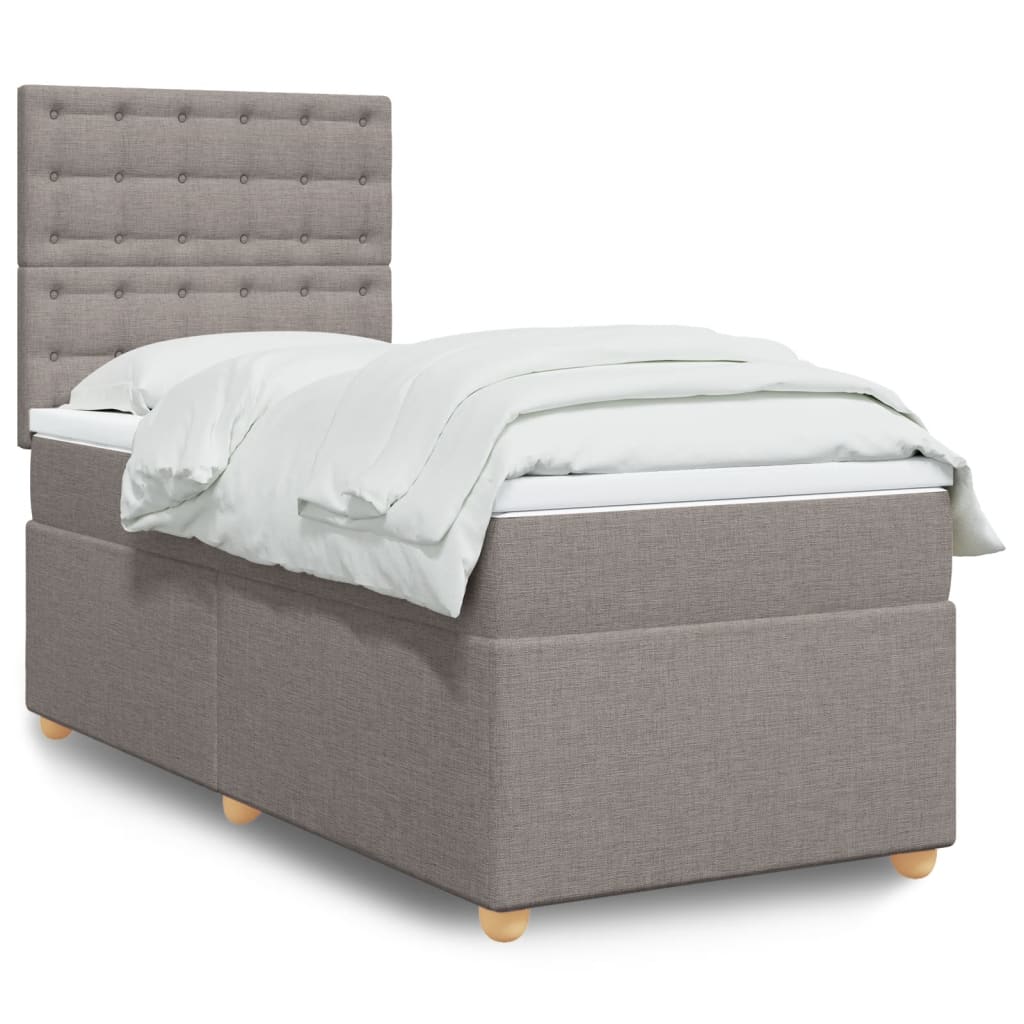 JUNG Vida Boxspringbett mit Matratze Taupe 80x200 cm Stoff