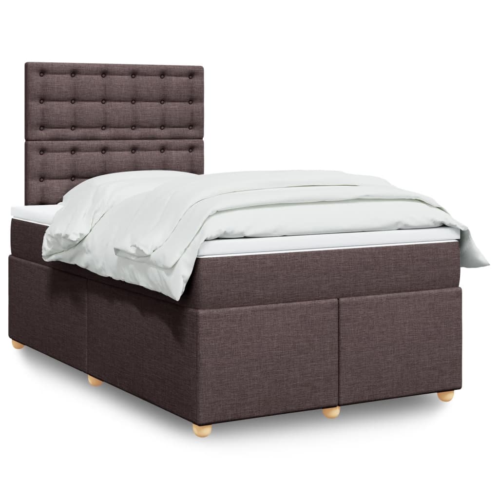 JUNG Vida Boxspringbett mit Matratze Dunkelbraun 120x190 cm Stoff