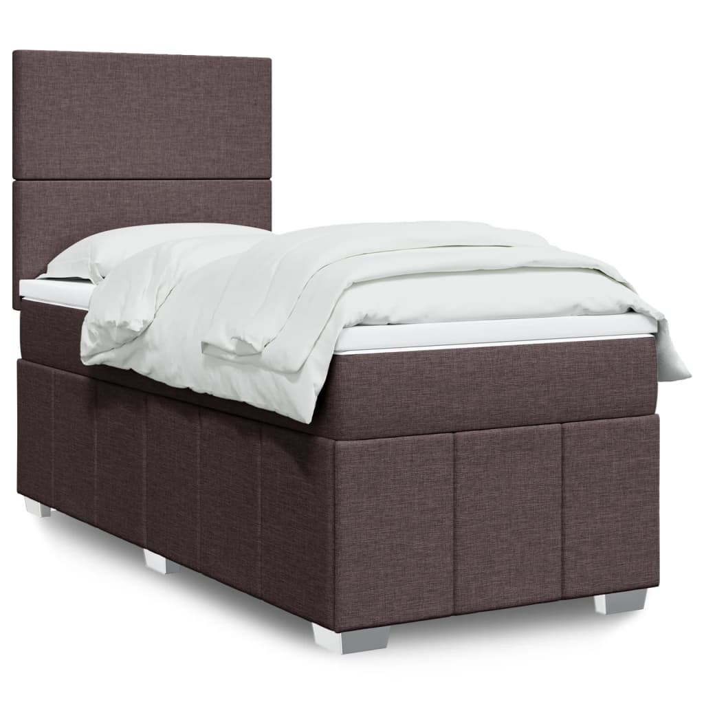 JUNG Vida Boxspringbett mit Matratze Dunkelbraun 90x190 cm Stoff