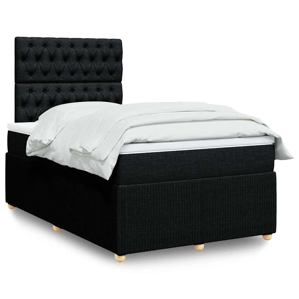 JUNG Vida Boxspringbett mit Matratze Schwarz 120x190 cm Stoff