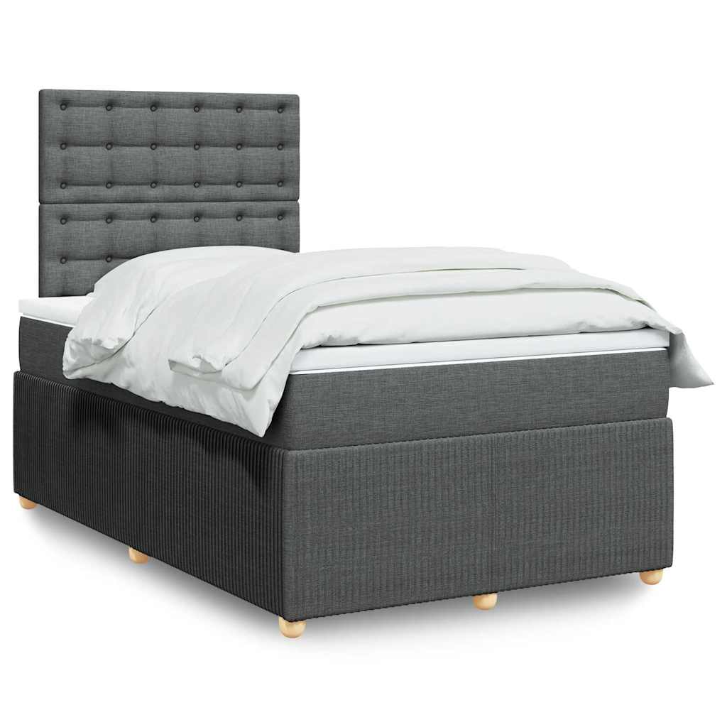 JUNG Vida Boxspringbett mit Matratze Dunkelgrau 120x200 cm Stoff