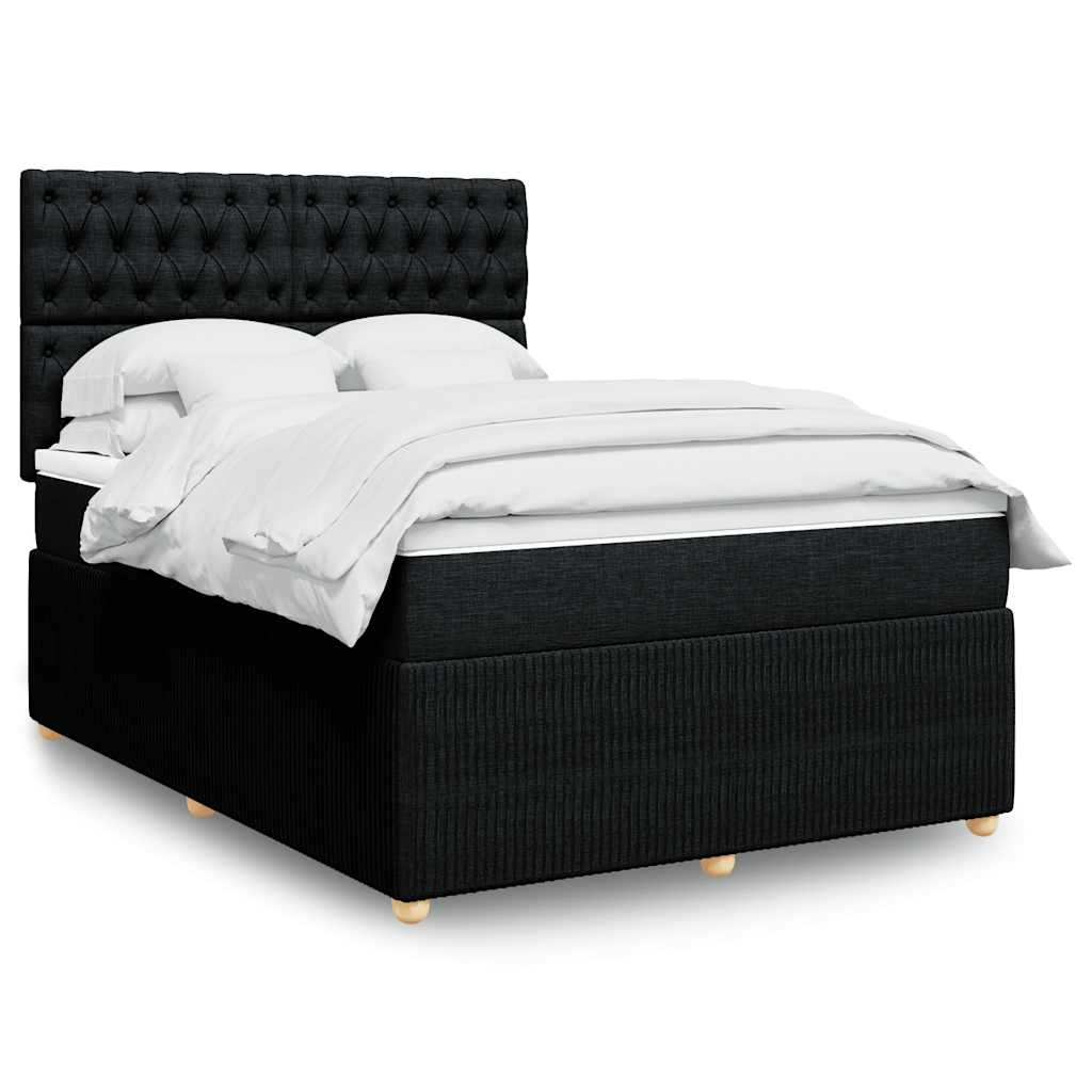 JUNG Vida Boxspringbett mit Matratze Schwarz 160x200 cm Stoff