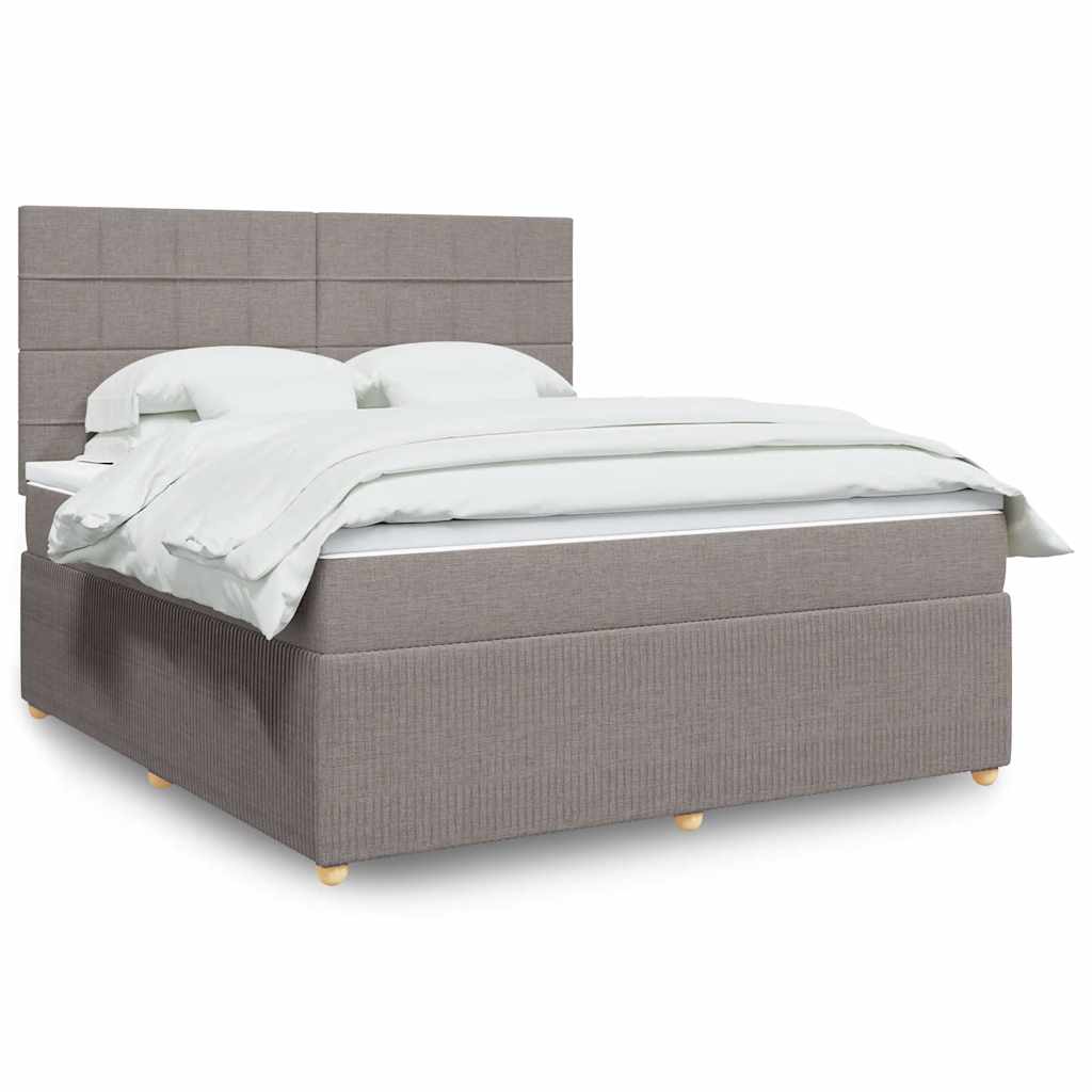 JUNG Vida Boxspringbett mit Matratze Taupe 180x200 cm Stoff