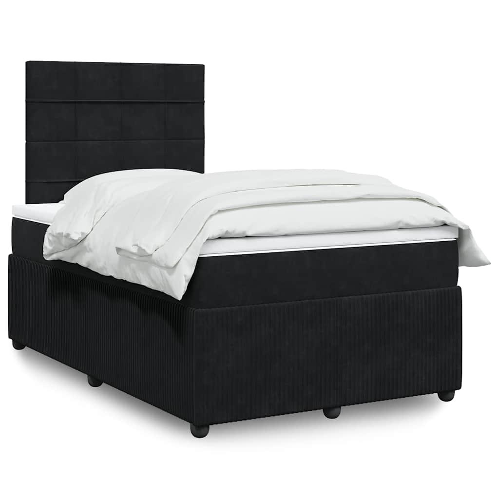 JUNG Vida Boxspringbett mit Matratze Schwarz 120x190 cm Samt