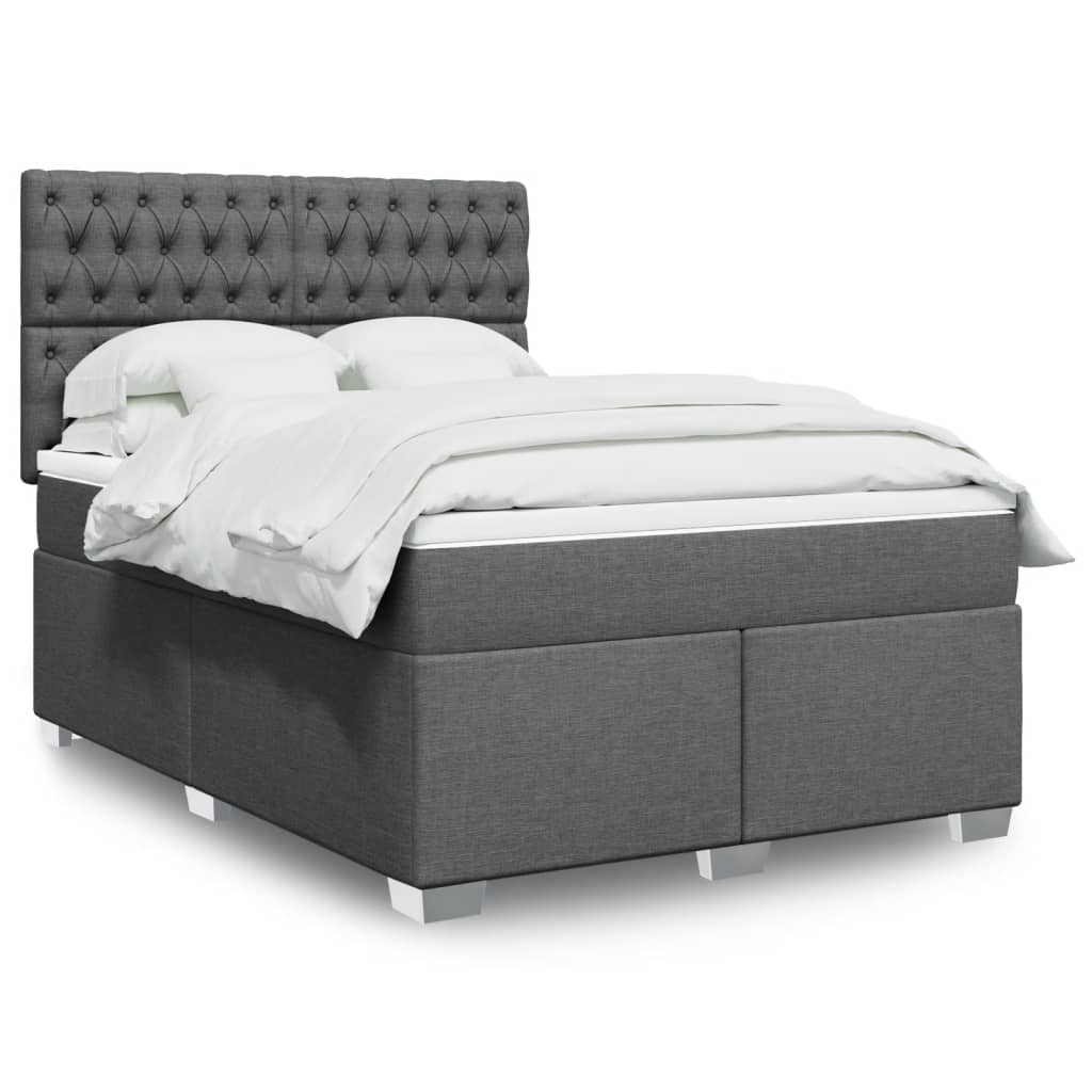 JUNG Vida Boxspringbett mit Matratze Dunkelgrau 160x200 cm Stoff