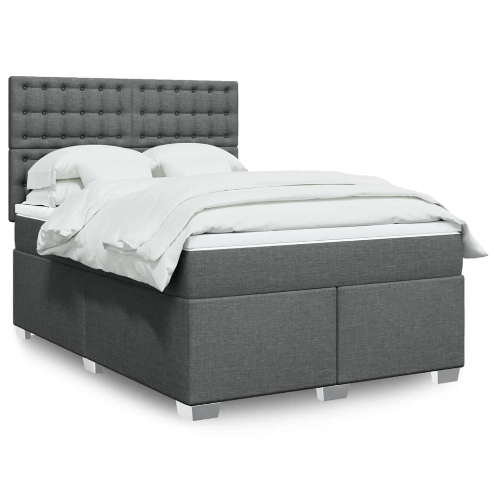 JUNG Vida Boxspringbett mit Matratze Dunkelgrau 160x200 cm Stoff