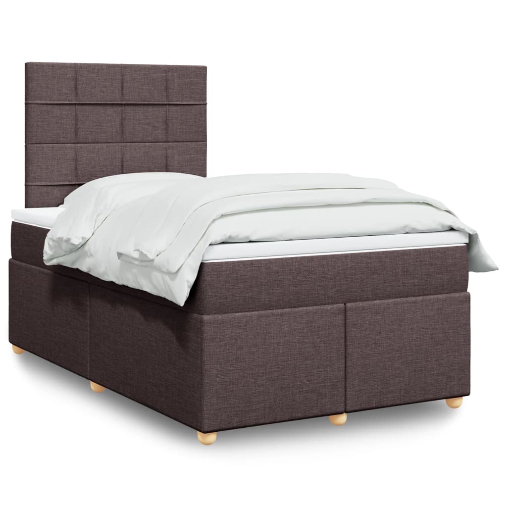 JUNG Vida Boxspringbett mit Matratze Dunkelbraun 120x190 cm Stoff