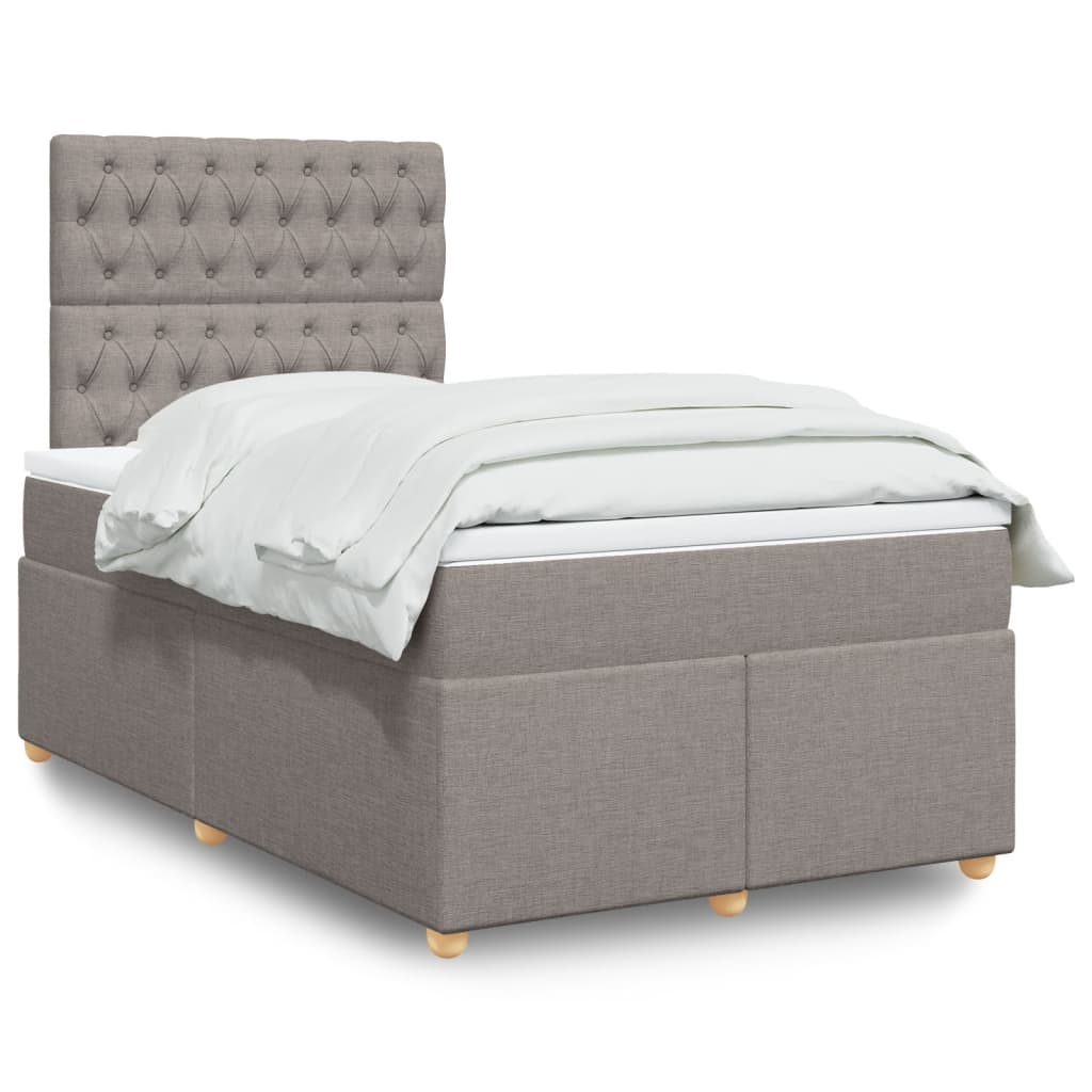 JUNG Vida Boxspringbett mit Matratze Taupe 120x200 cm Stoff