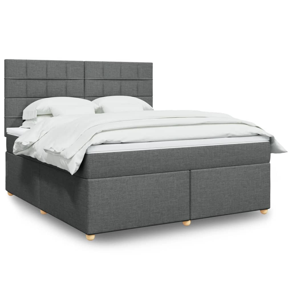 JUNG Vida Boxspringbett mit Matratze Dunkelgrau 180x200 cm Stoff