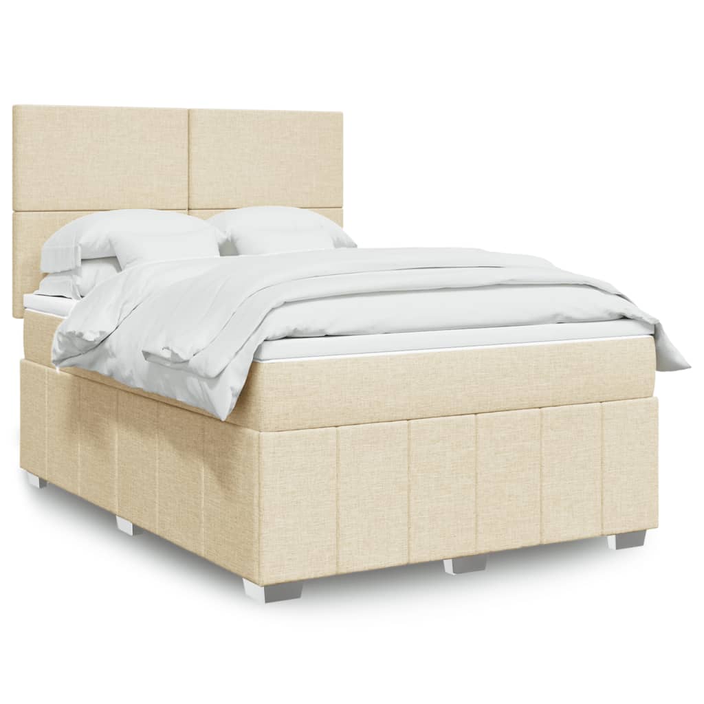 JUNG Vida Boxspringbett mit Matratze Creme 160x200 cm Stoff