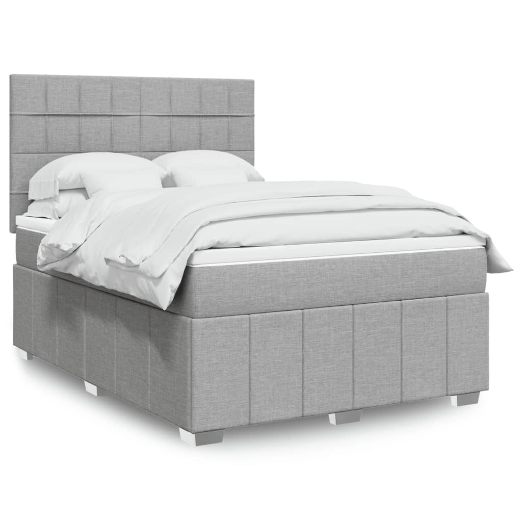 JUNG Vida Boxspringbett mit Matratze Hellgrau 160x200 cm Stoff