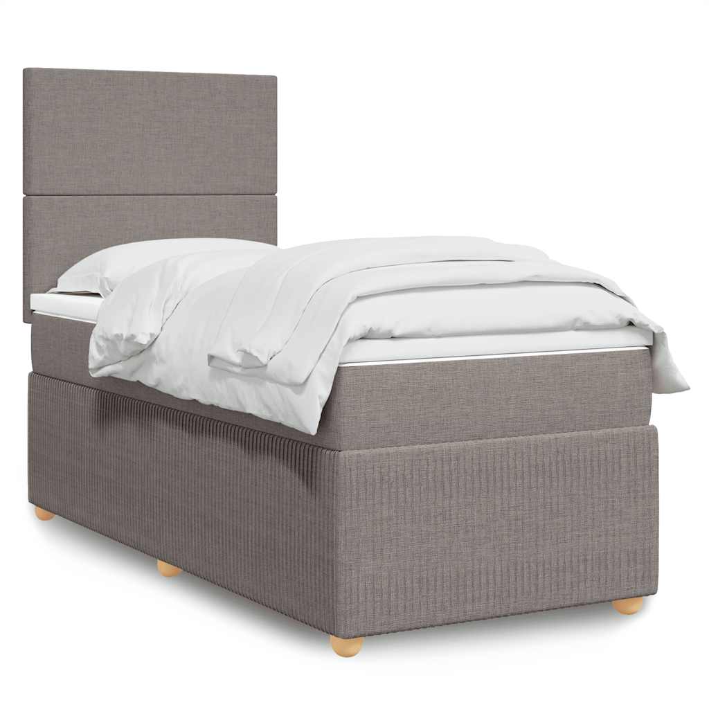 JUNG Vida Boxspringbett mit Matratze Taupe 90x190 cm Stoff